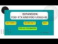 expansion of e^(x) and log(1+x) || lecture:10 || form maclaurin's theorem