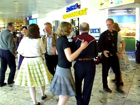 Vienna Swingers square up at Vienna Airport to wel...