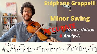 Video thumbnail of "Stéphane Grappelli - Minor Swing - Transcription précise & Analyse"
