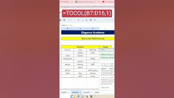 How to Use TOCOL Formula #excel #msexcel #shortsvideo #shorts #ytshorts #eleganceacademy #tocol