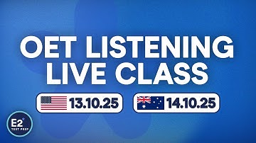 OET Listening (Part A) - FREE E2 OET Live Class!