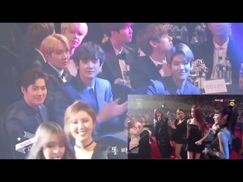 170119 EXO & BTS reaction to MAMAMOO @Seoul Music Awards 2017