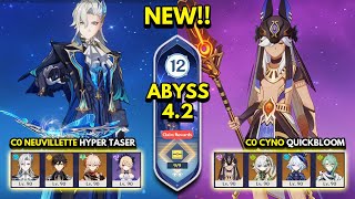 NEW Spiral Abyss 4.2 Floor 12 (9 Stars) C0 NEUVILLETTE & C0 CYNO - Genshin Impact 4.2