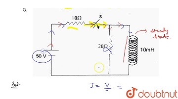 If the switch is closed for long time and then open at `t = 0`, the