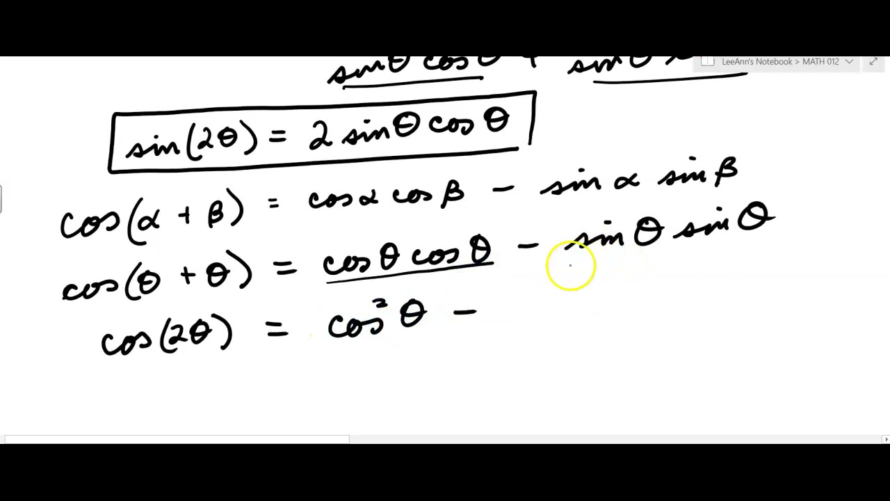 7 3 a Double Angle Formulas YouTube