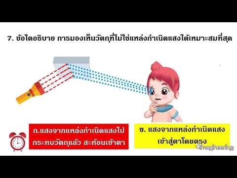 Questions 9 ท้าทายความรู้วิทยาศาสตร์ ป.2 เรื่อง แสงและการมองเห็น