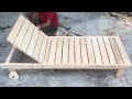 Amazing Woodworking Skills Of Carpenters //  How To Make Sun Loungers With Pallets Cheap - DIY!