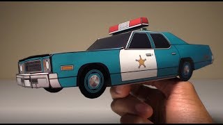 PaperCraft Adam 12 1973 AMC Matador police car EZU-make paper model car