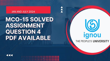 IGNOU MCO-15 Solved Assignment 2024 Question 4 English Medium
