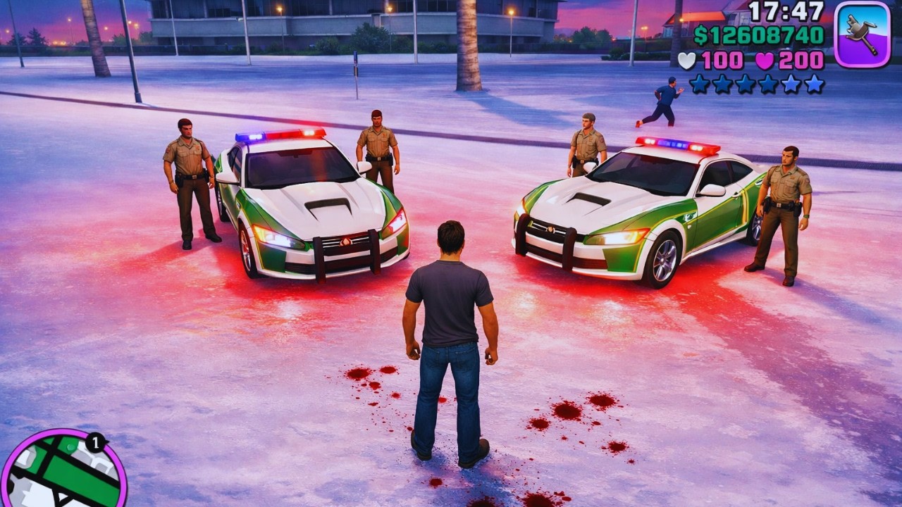 GTA Vice City Gets a MOST WANTED 6 Star Rating Snowy standoff