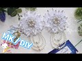 НАСТОЯЩАЯ ЖЕМЧУЖИНА среди бантов! / МК канзаши / Cobeads / DIY White ribbon bow workshop