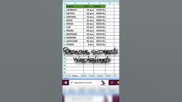 How To Rename Current Worksheet In Ms Excell #excel#worksheet#training#class#trending#viral#shorts