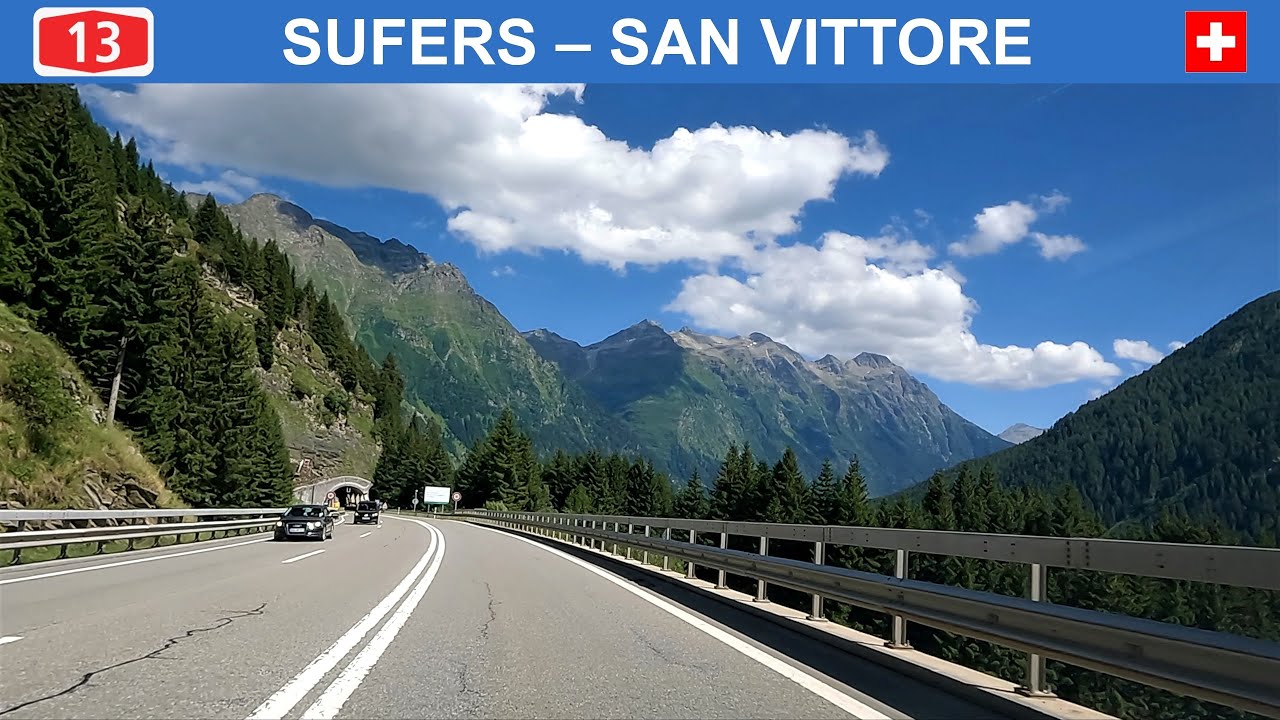 Driving in Switzerland. 🇨🇭 From Sufers to San Vittore in Canton of Graubünden. 4K