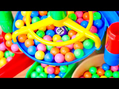 Kumi Kumi slope Marble Run Reverse Race ASMR #marblerun #rollercoaster #stisfying