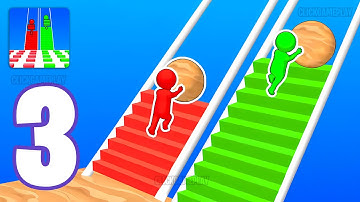 Bridge Race Gameplay Walkthrough Part 3 - Tutorial Racing Bridge Road (Android,iOS)