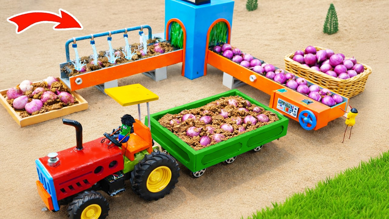 TOP Most Creative Washing Belt Conveyor using Water | Farm Machines | HP Mini DIY Tractor