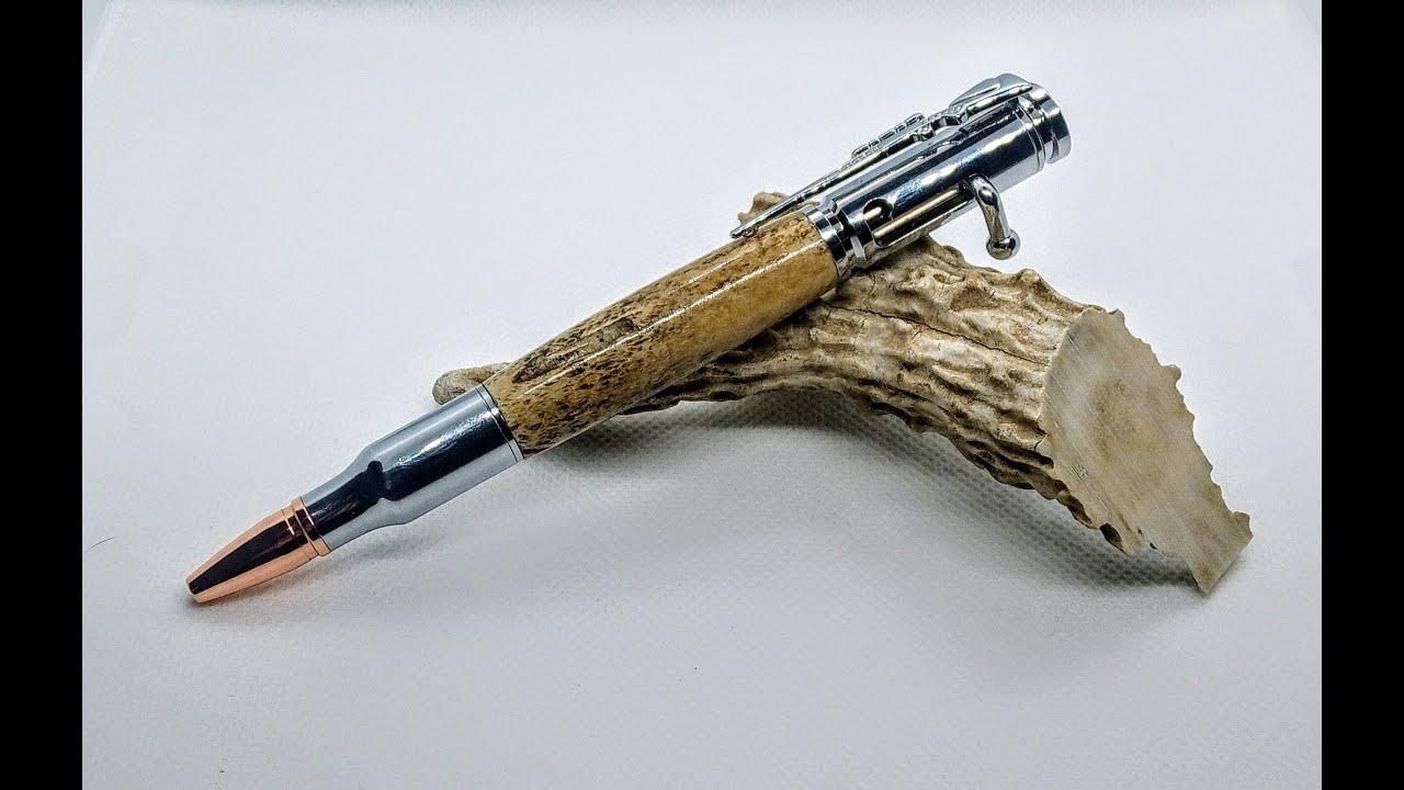 How to make a deer antler bolt action pen - Pen turning