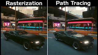 Cyberpunk 2077 - Rasterization Vs. Path Tracing Comparison | Ray Tracing: Overdrive Mode Update