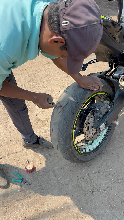 Z900 Tyre Puncture #z900 #ninja #tyre