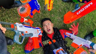 S.W.A.T Saves Policewoman | Squad Spiderman SEAL X Nerf Batlle Gun Fight