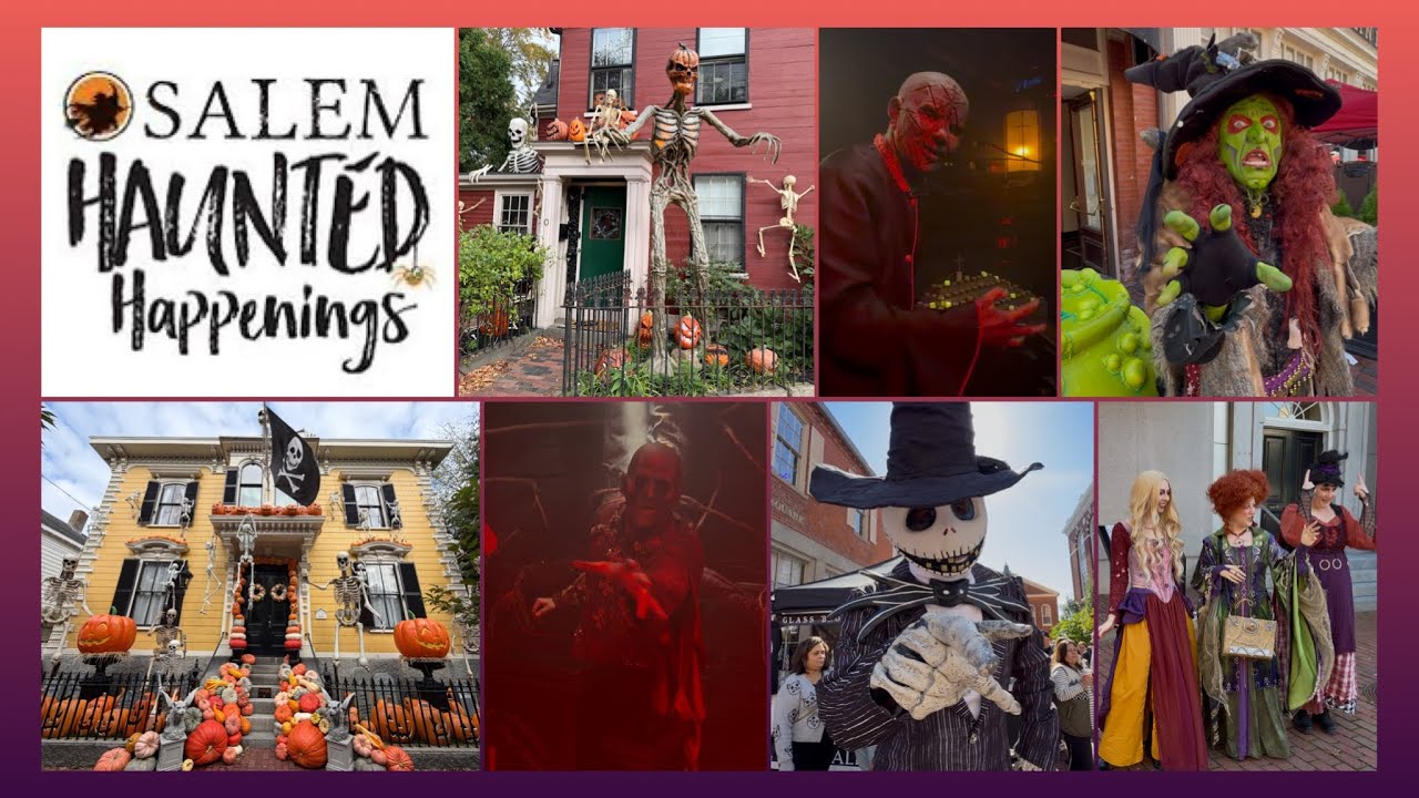 Салемские призрачные события 2025 — дома, уличные музыканты и внутри Haunt Blackcraft — 4K-D Tour...