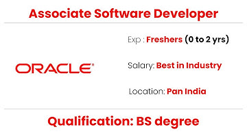 Oracle Hiring Freshers as Associate Software Developer in Pan India. #freshersjobinfo