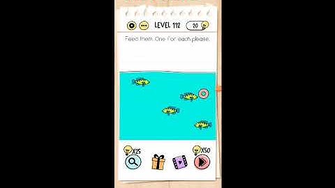 Brain test Level 112 || Feed them one for each please Walkthrough