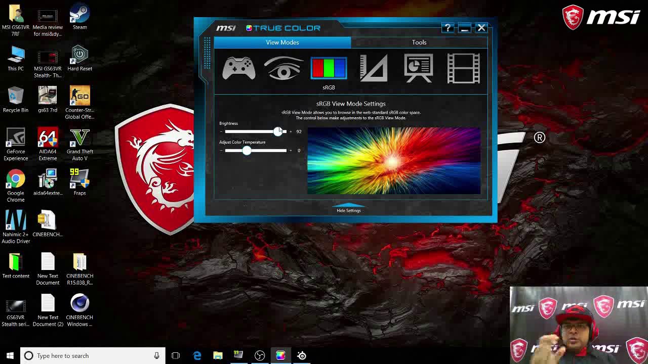 Msi temp. MSI true Color. Операционная система на ноутбук MSI. Цвета MSI. MSI утилита.