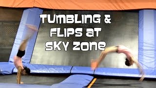 Tumbling & Flips At Sky Zone Trampoline Park | Gymnastics With Bethany G