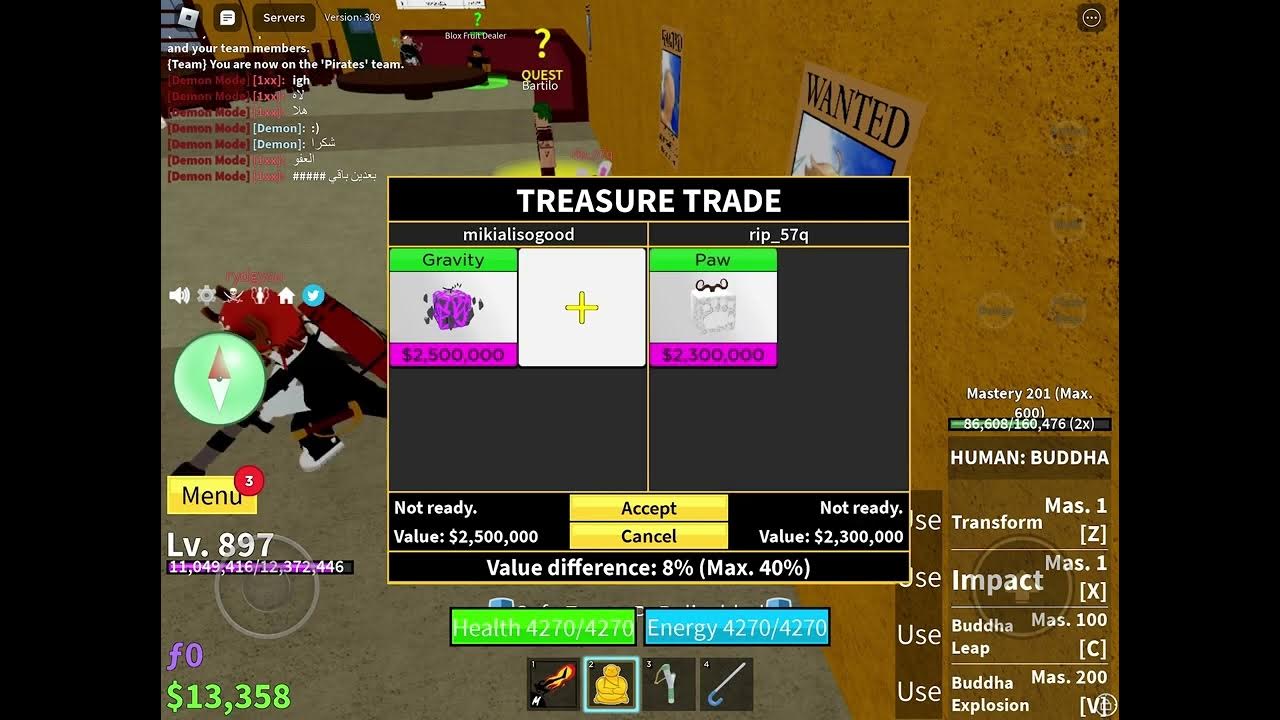 Trading gravity blox fruit - YouTube