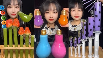 [ASMR] COLORFUL DRINKING COLD WATER (drinking sounds) Renkli İçecekler İçmek Satisfying