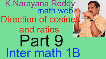 Direction cosines and ratios part 9, Inter math 1B, K.Narayana Reddy, perpendicular lines, JEE, NEET