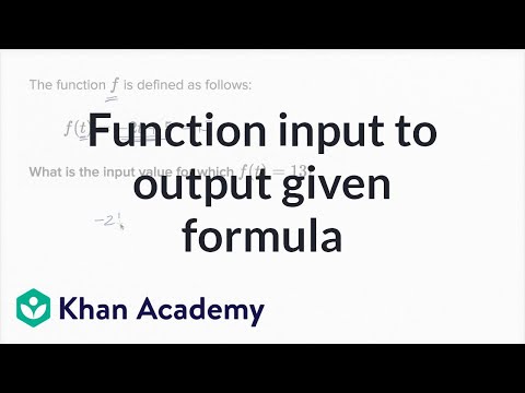 How To Match Function Input To Output Given The Formula (example) | Algebra I | Khan Academy