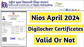 Nios April 2024 Digilocker Certificates Valid | Task Is Helping (NIOS) #nios #marksheet #certificate