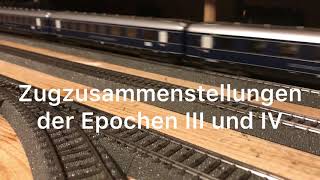 Märklin H0 V200 mit F-Zug, E44 mit Silberlingen und BR216 mit Umbauwagen