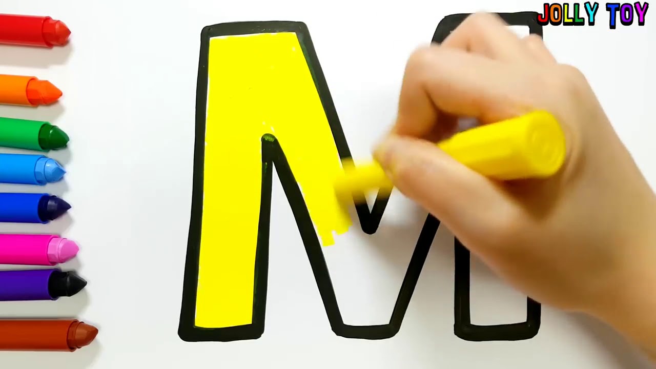 Learn Alphabet A to Z coloring and drawing Learn Colors for kids Jolly