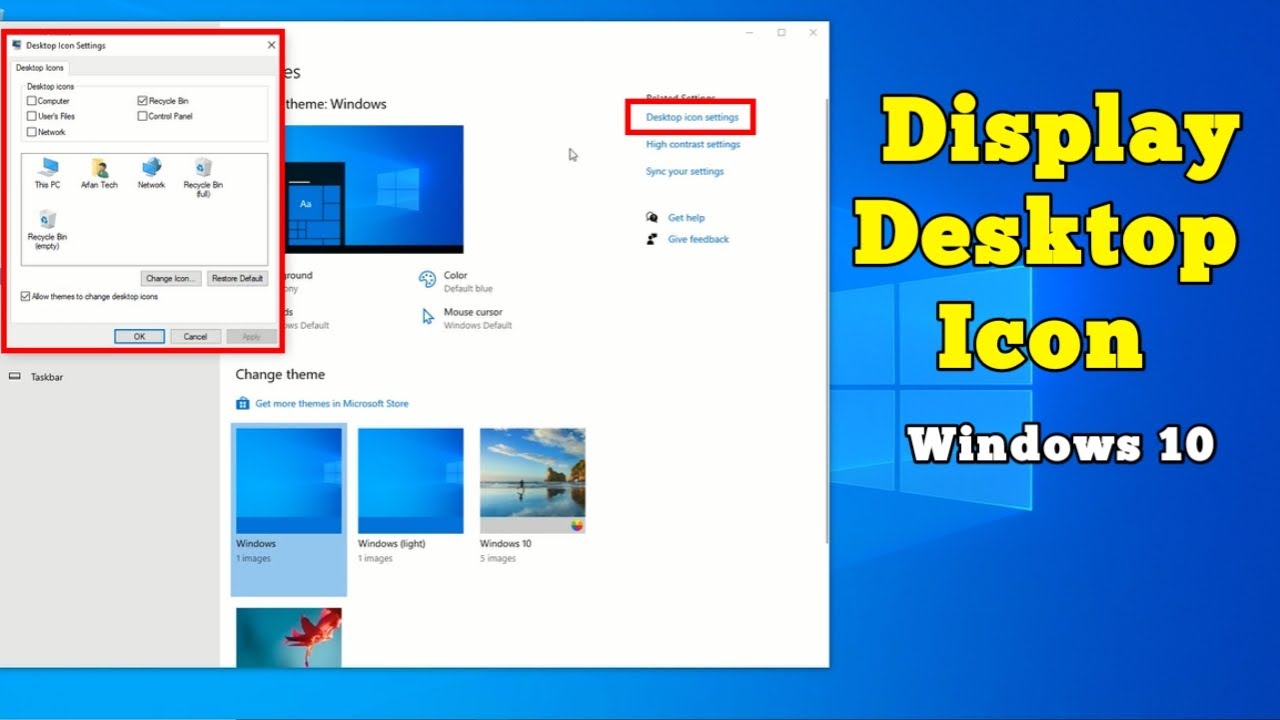 Windows 10 pro Fix Desktop Icons Are Missing! Not Showing | arfan tech