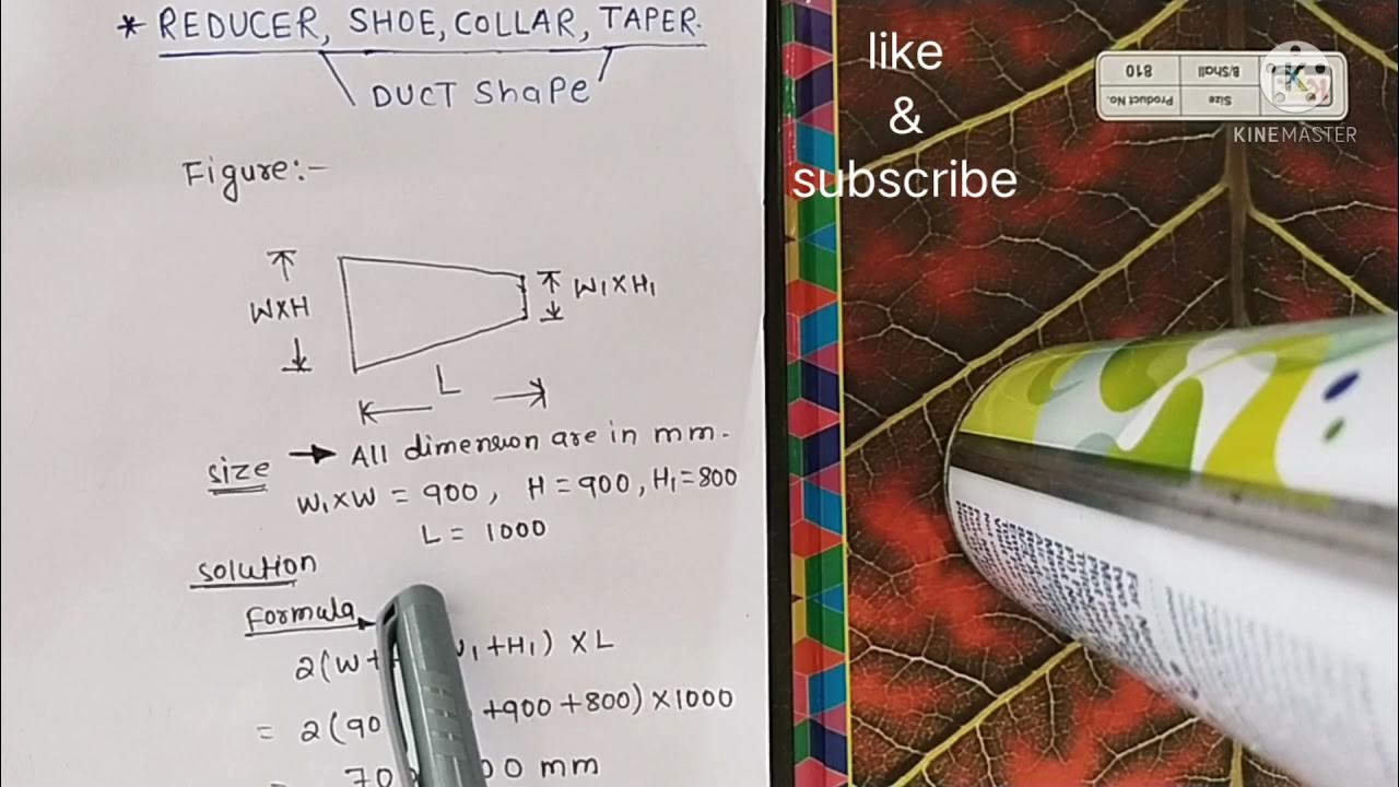 (HVAC) how to calculate ,Taper,reducer,collar,shoe duct , YouTube