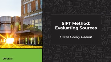 SIFT Method: Evaluating Sources
