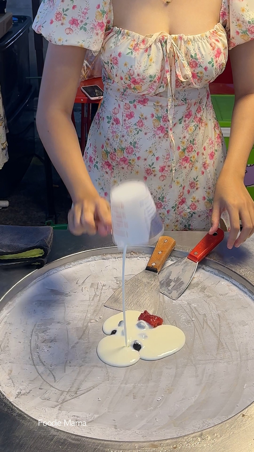 Thai Sisters Selling Ice Cream Rolls