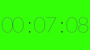 3 hours 4K Elegant Digital Timer Green Screen - Minimalist Outline Clock VFX - No Copyright