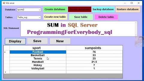 How to query to Sum Multiple Rows to Get total sum using programmingforeverybody_sql