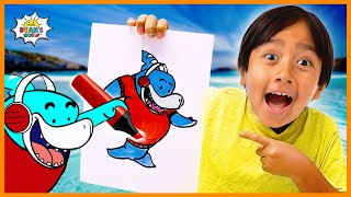 Learn how to draw Shark for kids with Ryan and Big Gil!