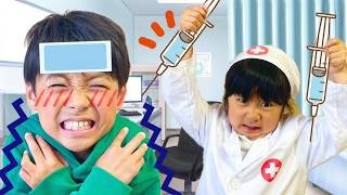 【寸劇】謎の風邪！？ゆなちゃんが注射で治療するよ【ごっこ遊び】Yuna pretends to cure her illness with a shot