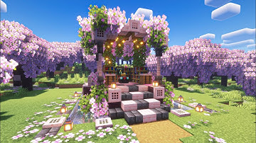 Minecraft 1.20 I How to Build a Cherry Blossom Enchantment Room!!