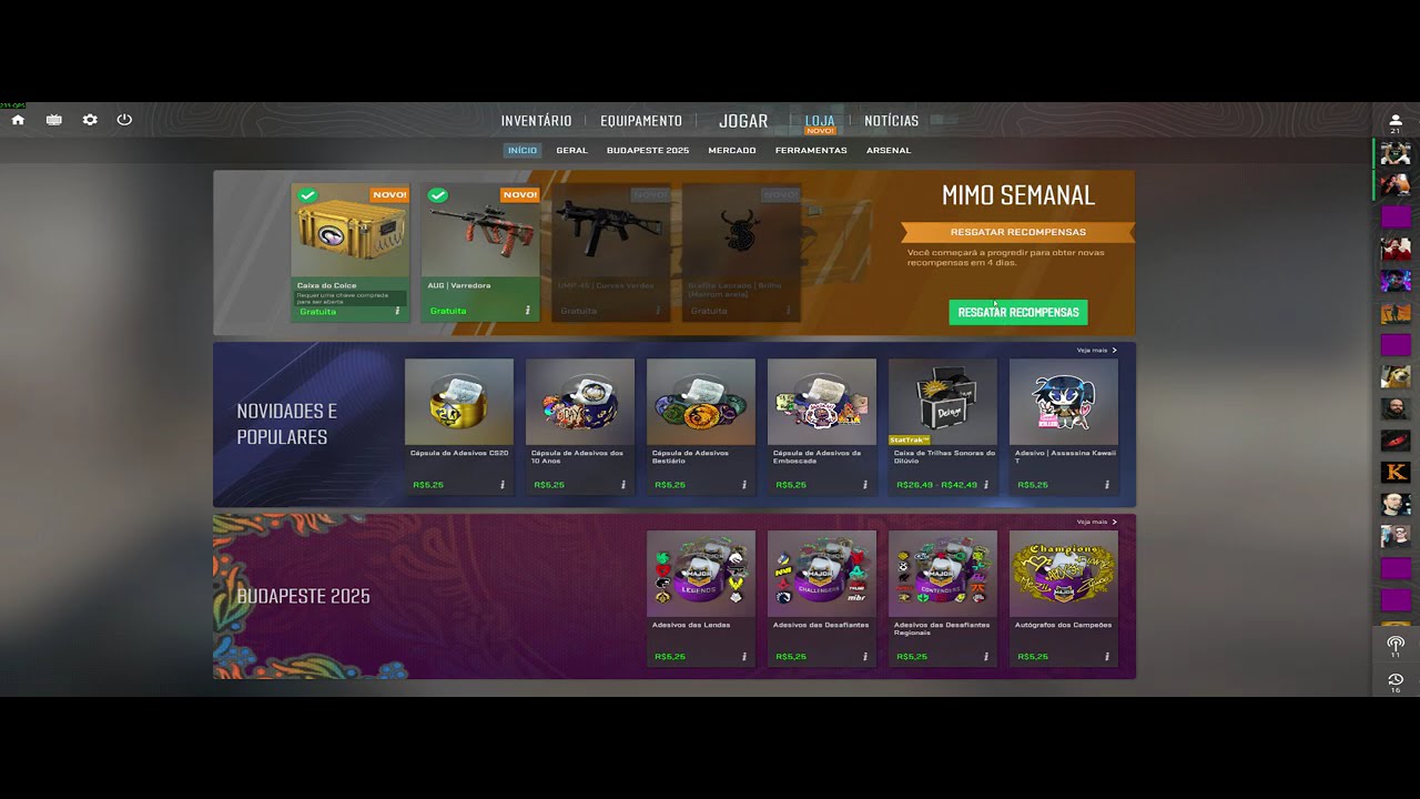 Counter Strike 2 Abrindo meu mimo semanal (#34) até vim uma faca ou ...