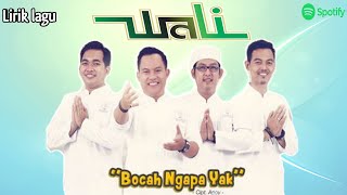 Wali band - Bocah ngapa yak (Lirik lagu)
