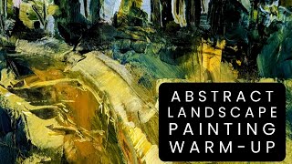 Abstract Landscape Painting Warm-Up 15 Minute Time Limit Sped Up Acrylic Painting Journal