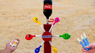 Experiment: Coca Cola and Different Mentos vs Balloons