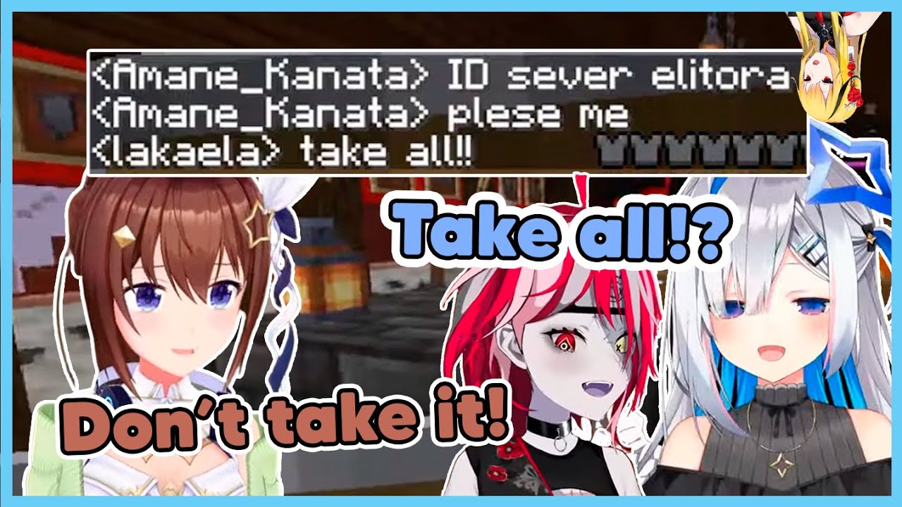 Kaela casually giving away elytras to her senpais when they visiting her old house【Minecraft】